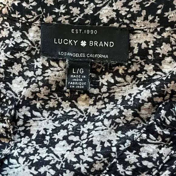 Lucky Brand Black and White Patterned Mini Dress - Picture 5 of 7